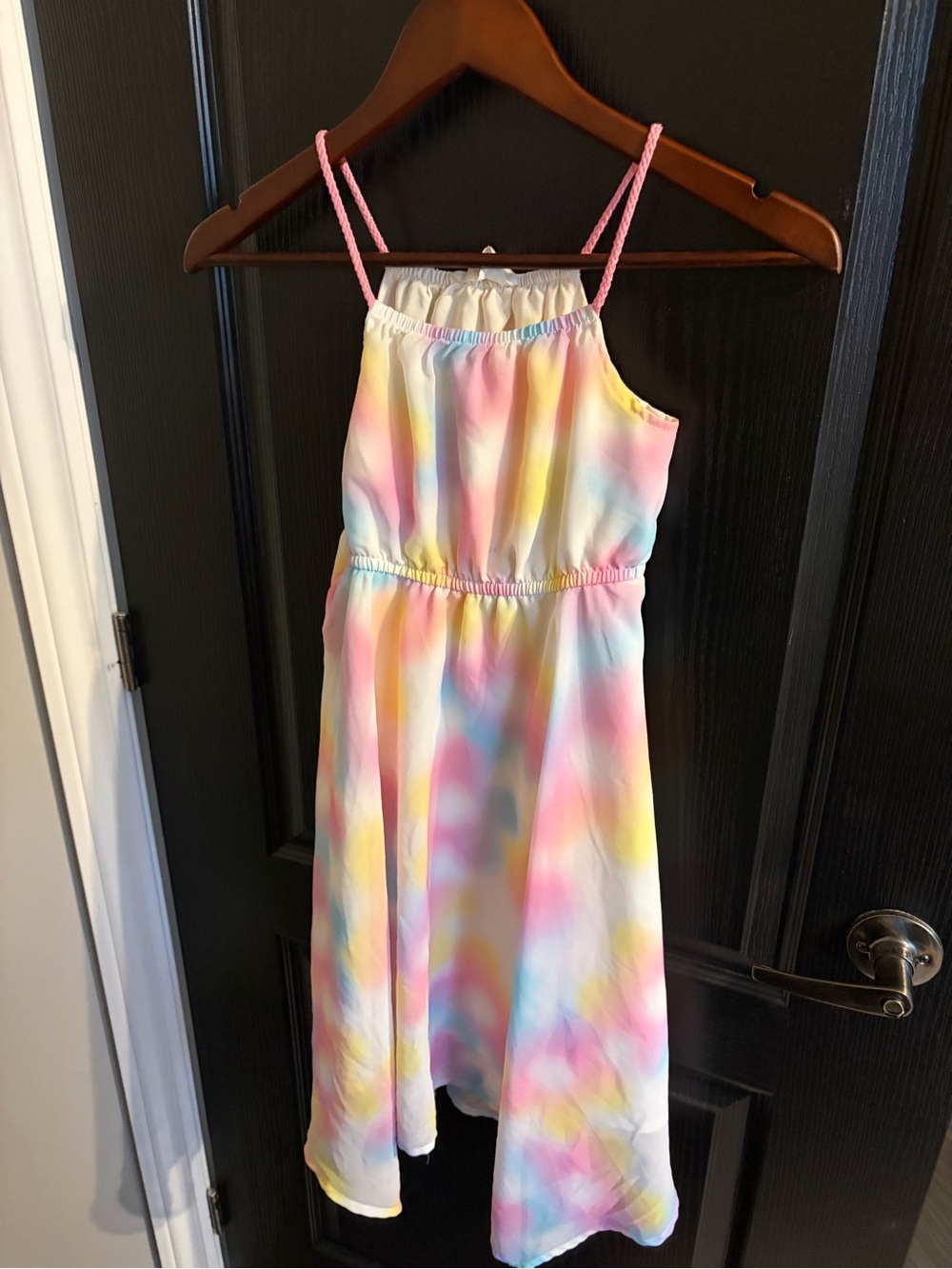 H&M Pastel Tie-Dye Elastic Waist Sundress in Pink, Yellow, Blue